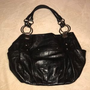 Real leather black purse